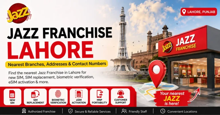 Jazz Franchise Lahore – Addresses & Contact Numbers