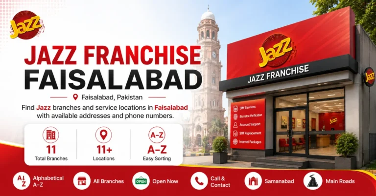 Jazz Franchise in Faisalabad – Address, Contact & Services