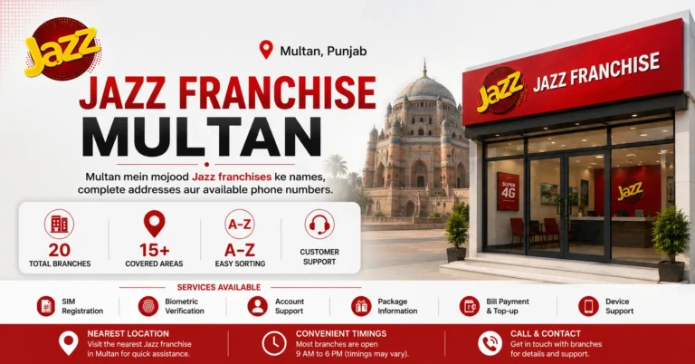 Jazz Franchise in Multan – Locations, Timings & Contact