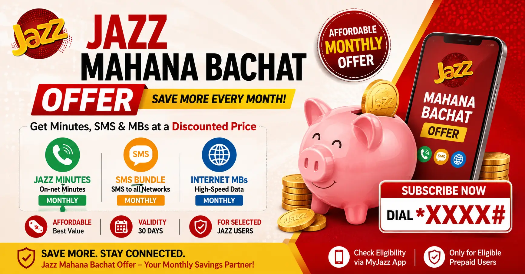 Jazz Mahana Bachat Offer 2026 – Code & Price